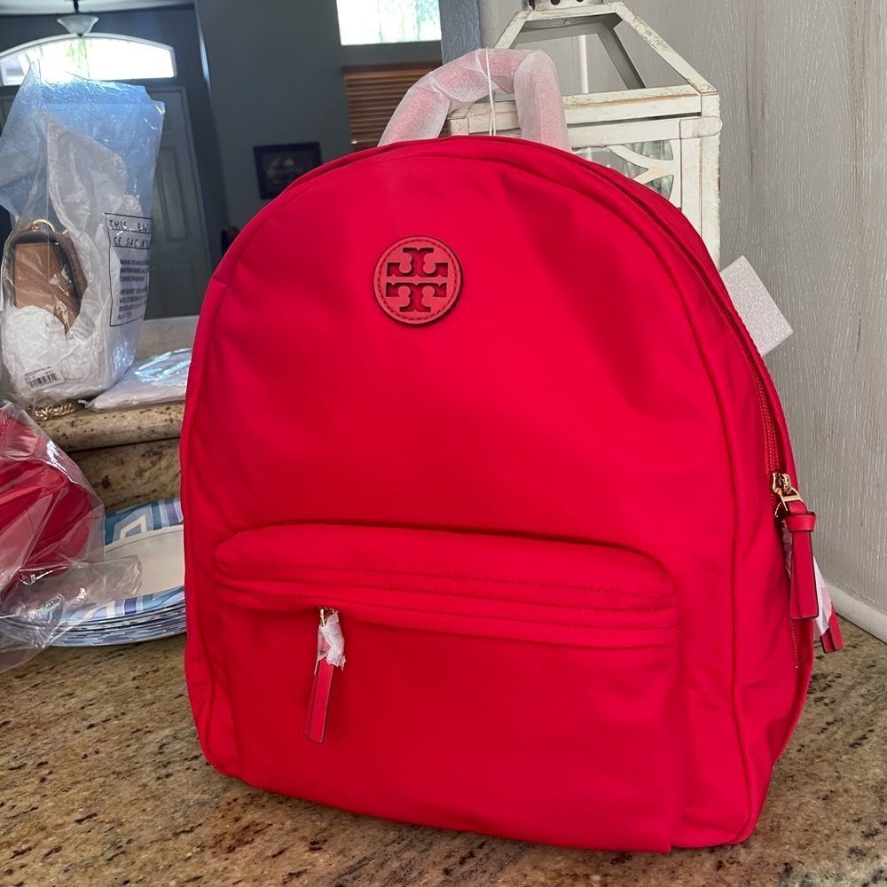 New Tory Burch Ella backpack nylon in red ❣️ - Picture 4 of 9